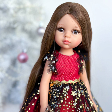 Платье бальное  на куклу Paola Reina 33 см, черно-красное